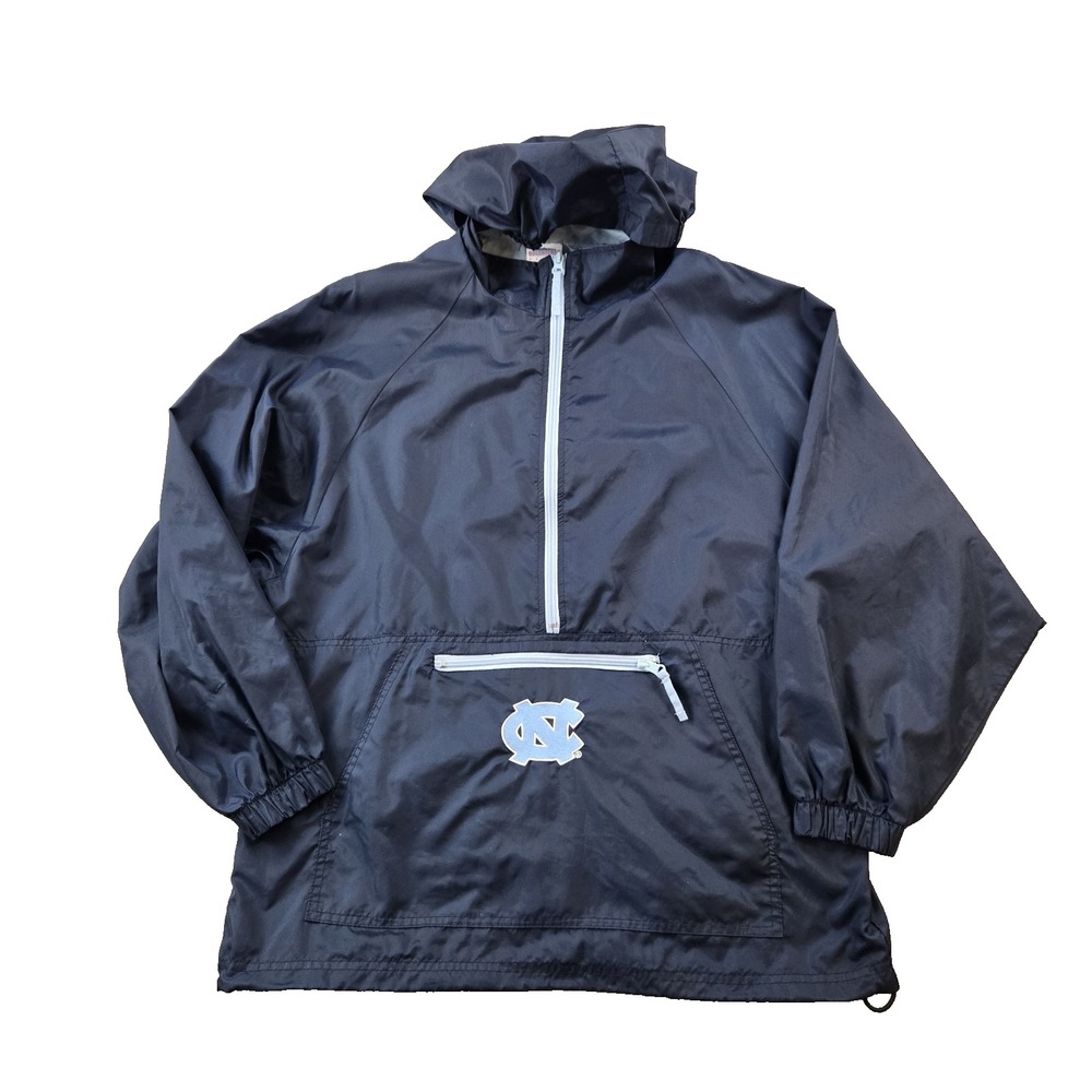 VTG Collegiate UNC Chapel Hill Men's Rain Jacket‎ Folding Hood Pullover Size XL